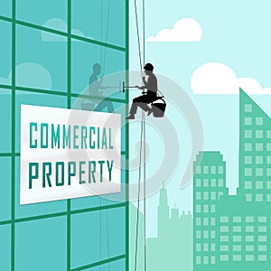 Commercial Real Estate Office Represents Property Leasing Or Realestate Investment - 3d Illustration photo