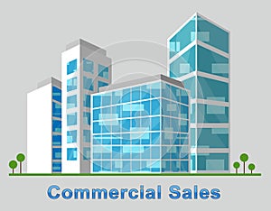 Commercial Sales Downtown Describes Real Estate 3d Illustration