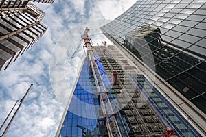 Commercial skyscraper under construction in city of London in th photo