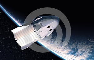 Commercial spaceship in outer space