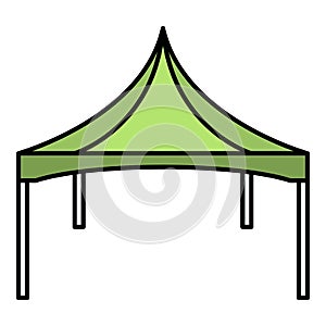 Commercial tent icon color outline vector