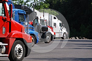 Commercial Trucks at rest area