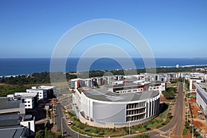 Commercial Urban Coastal Landscape Against Blue Durban City Skyline