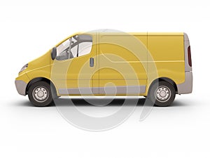 Commercial van isolated