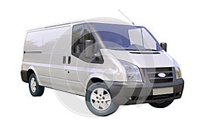 Commercial van isolated