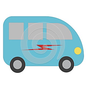 Commercial van vector icon, flat style, easy to use