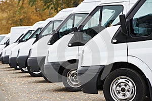 Commercial vans in row
