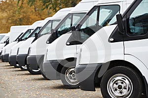 Commercial vans in row photo