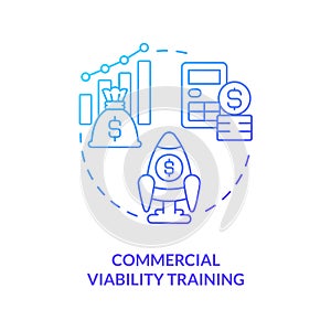 Commercial viability training blue gradient concept icon