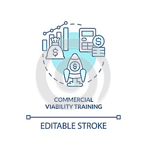 Commercial viability training turquoise concept icon