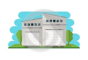 Commercial warehouse building isolated icon