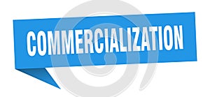 commercialization banner. commercialization speech bubble.