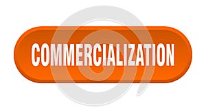 commercialization button. rounded sign on white background