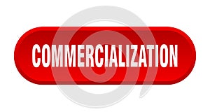 commercialization button. rounded sign on white background