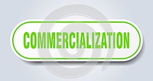 commercialization sign. rounded isolated button. white sticker