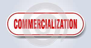 commercialization sign. rounded isolated button. white sticker