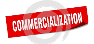 commercialization sticker. square isolated label sign. peeler