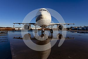 Commerical Cargo Aircraft On The Tarmac Of An International Airport