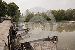 Commessaggio Sabbioneta Mantova Italy bridge of boats