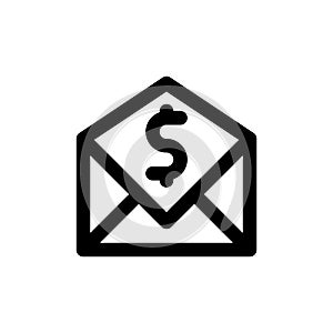 Commision, envelope, money icon vector image. Can also be used for Finance and Money. Suitable for use on web apps