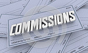 Commission Checks Incentive Payments Income Money 3d Illustration