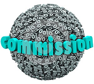 Commission Percent Sign Ball Earning Bonus Pay Rate