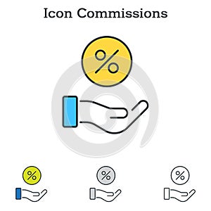 Commissions flat icon design for infographics and businesses