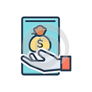 Color illustration icon for Commissions, banking and finance