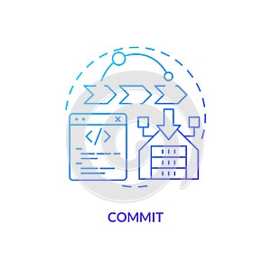 Commit blue gradient concept icon