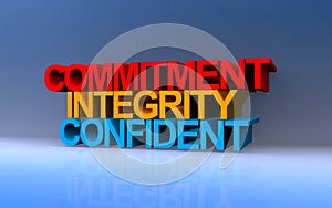 commitment integrity confident on blue