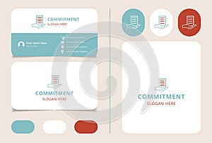 Commitment logo brand business card. Branding book from business management icons collection. Creative Commitment logo