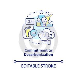 Commitment to decarbonization concept icon