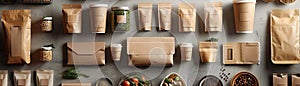 The commitment to sustainability is evident in the ecofriendly packaging used for food delivery, featuring recycled and photo