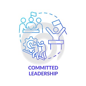 Committed leadership blue gradient concept icon