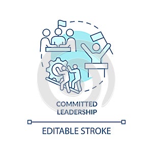 Committed leadership turquoise concept icon