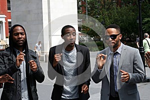 Committed perform a session in Washington Square Park