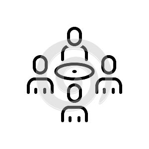 Black line icon for Committees, board and council