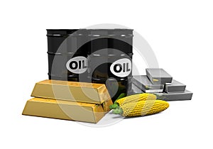 Commodities - Oil, Corn, Gold and Silver