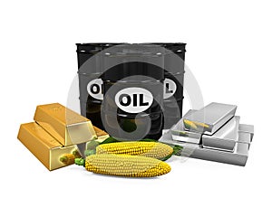 Commodities - Oil, Corn, Gold and Silver