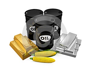 Commodities - Oil, Corn, Gold and Silver