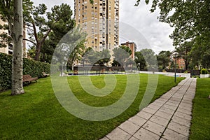 Common areas of an urbanization with swimming pool