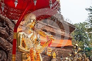 Common attribute of Sivali statue, this one at Wat Lok Moli Lokmolee Temple, Chiang Mai Thailand