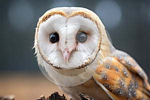 The common barn owls close up reveals its stunning transformational features photo
