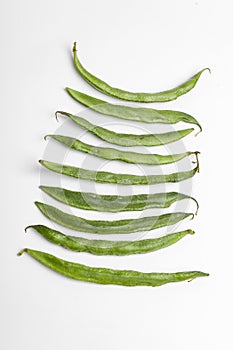 Common bean or dolichos bean pods, farm fresh concept