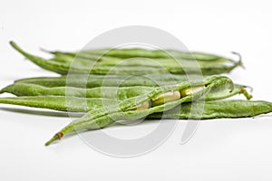 Common bean or dolichos bean pods, farm fresh concept