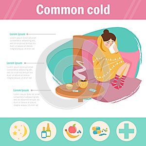 Common cold. Infographics,