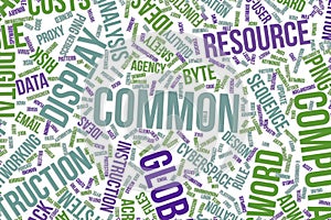 Common, conceptual word cloud for business, information technology or IT.