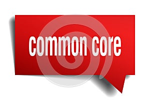 Common core red 3d speech bubble