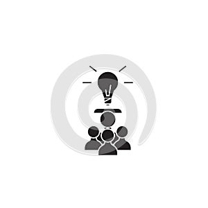 Common goal black vector concept icon. Common goal flat illustration, sign