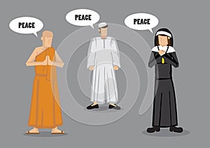 Common Goal for Peace Across Religions Vector Illustration